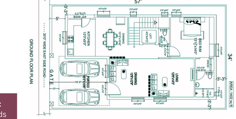 East ground floor plan